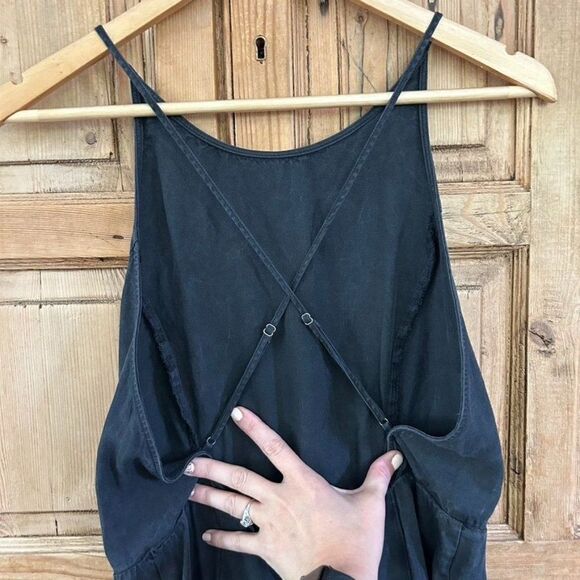 Avec Les Filles 2 Black Tank Dress Sun Kissed Adjustable Straps Large Pockets - Picture 6 of 15